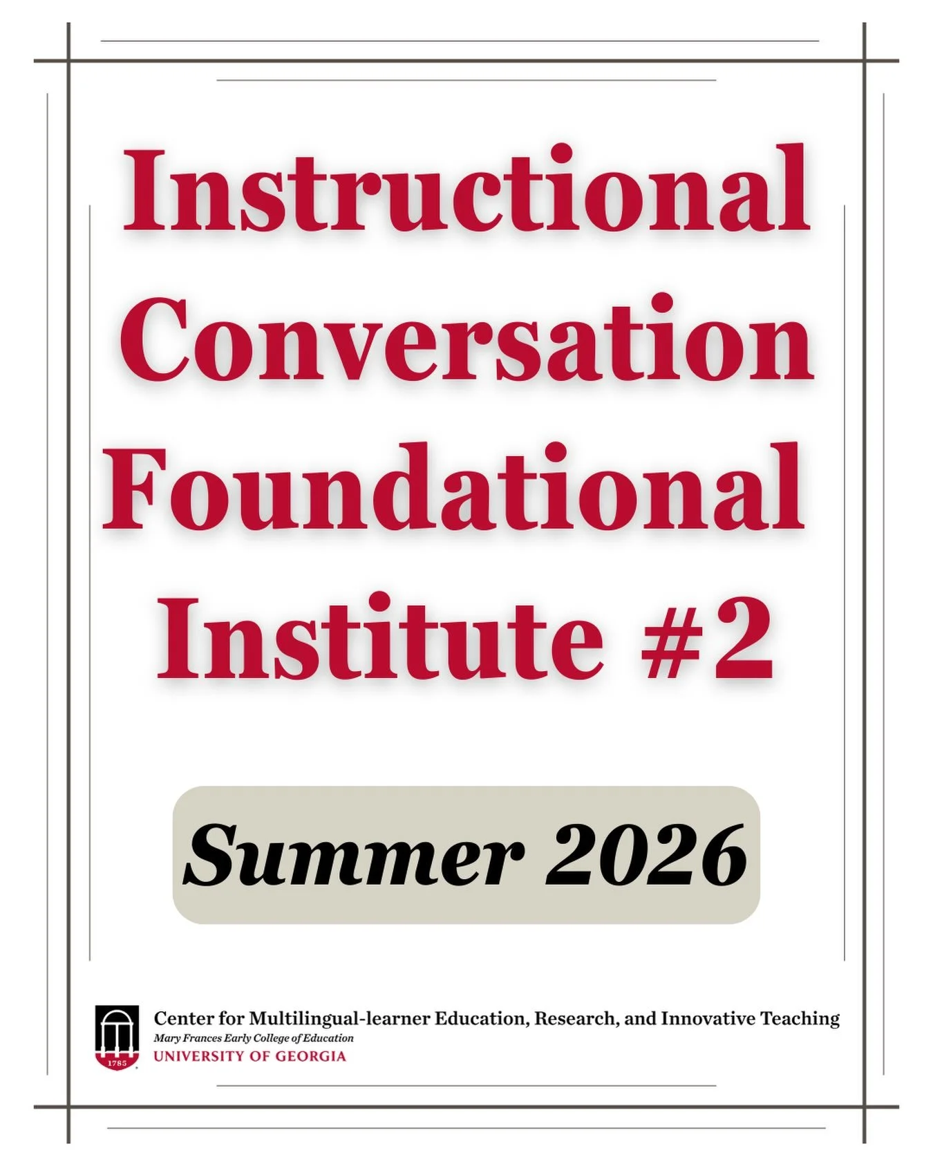 Join us on July 13th-16th for our Summer 2026 IC Foundational Institute #2 &mdash; a 4-day (30 hour) interactive, foundational, professional learning institute focused on a collaborative, conversation-based pedagogy, and its application in classrooms