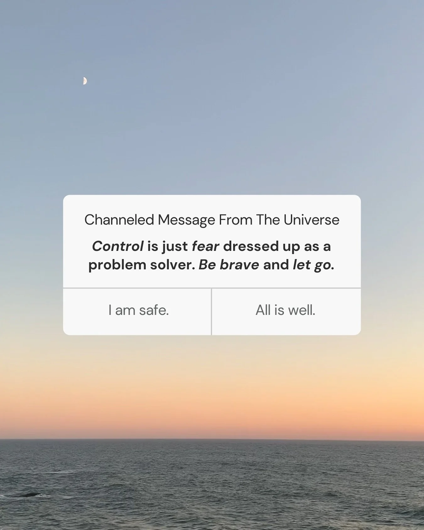 For you. Love, The Universe. 💭💭💭 I&rsquo;ve been thinking about control a lot lately. I have found myself holding onto things, trying to make them work how I think they should. But I&rsquo;ve noticed that the more that I try to resolve all the thi