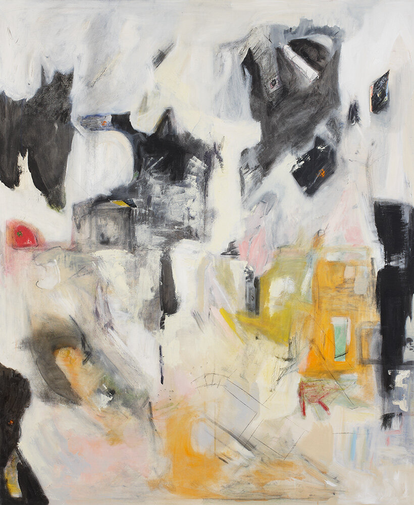 Bedford 619, 63” x 73”, Oil Paint, Graphite, Oil Sticks, Charcoal, Tape and Collage