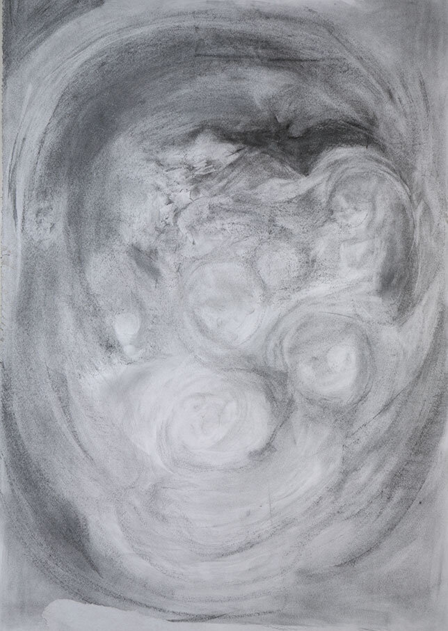 Untitled 4, Charcoal on Paper, 38 “1/2 by 48″