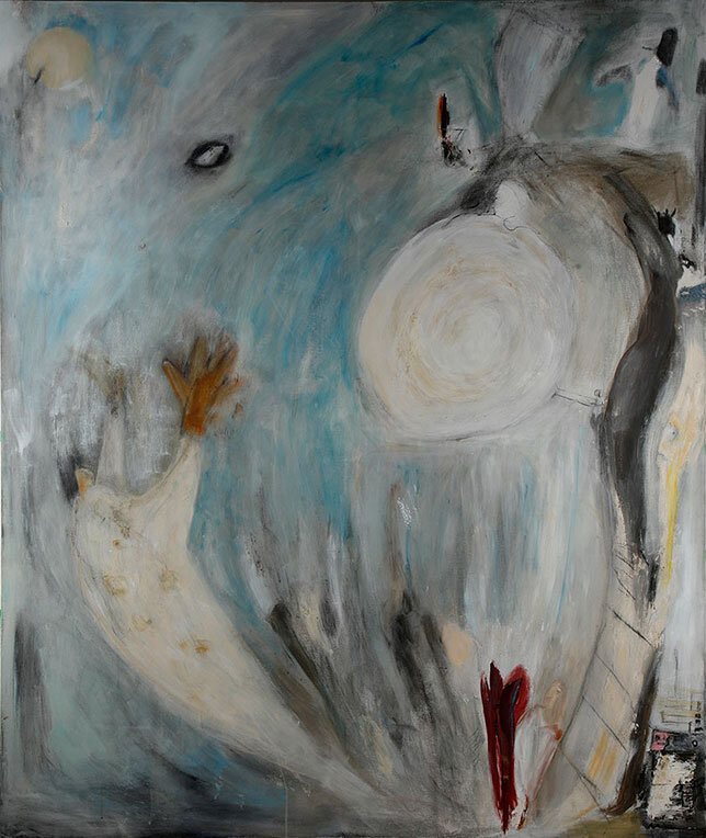 Catastrophic, Mixed Media on Primed Canvas, 60” x 72”