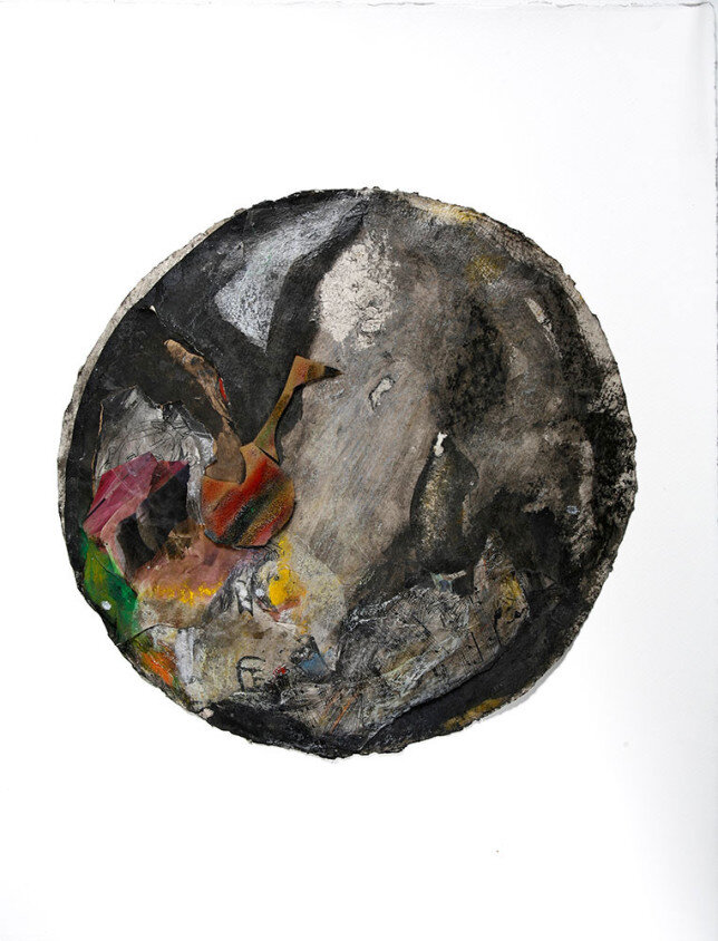 Refuse II, Collage, 14″ Diameter