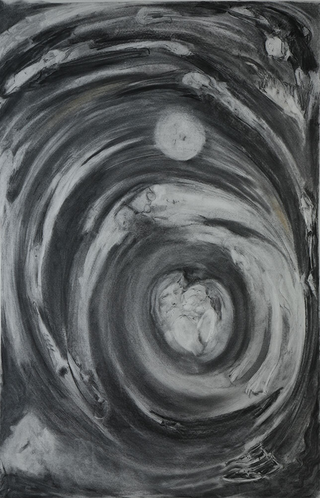 Untitled 2, Charcoal on Paper, 38 “1/2 by 48″