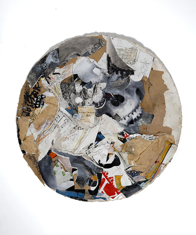 Refuse I, Collage, 14″ Diameter