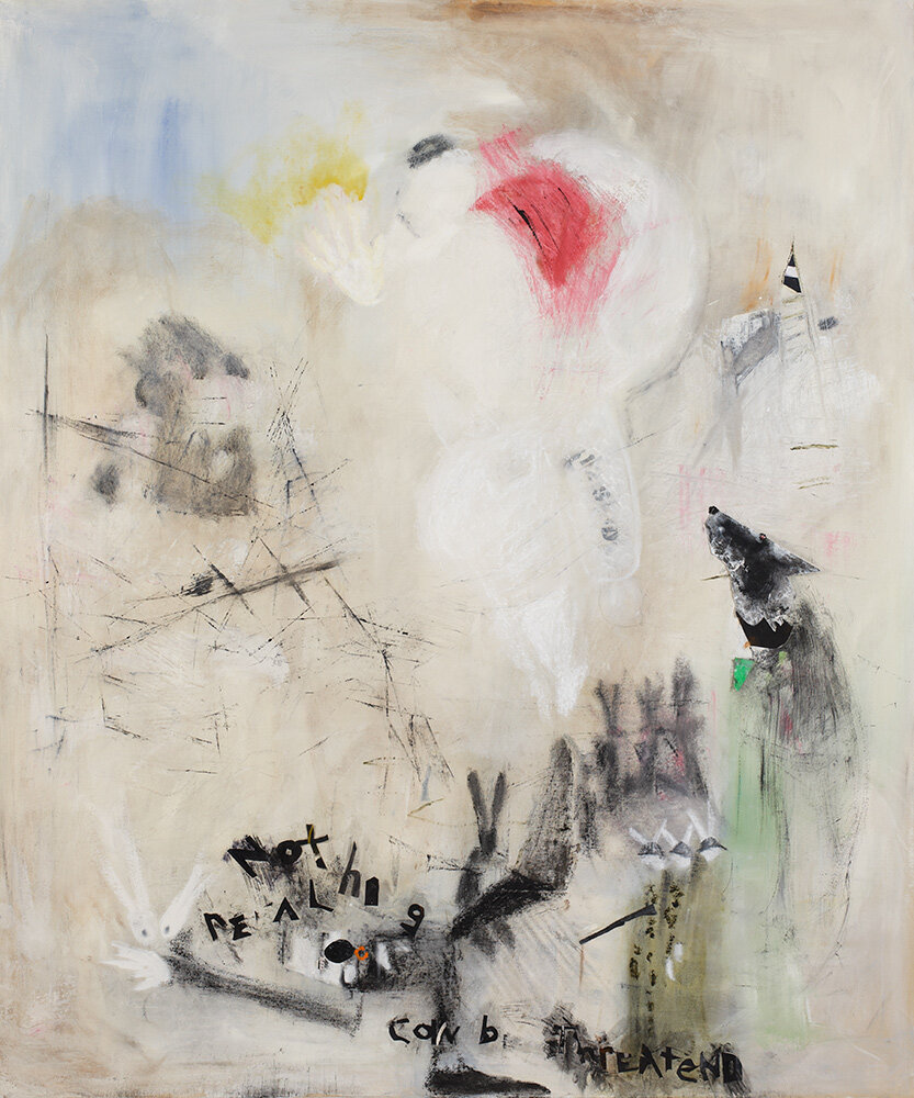 Untitled I, 63” x 73”, Oil Paint, Graphite, Oil Sticks, Charcoal, Tape and Collage