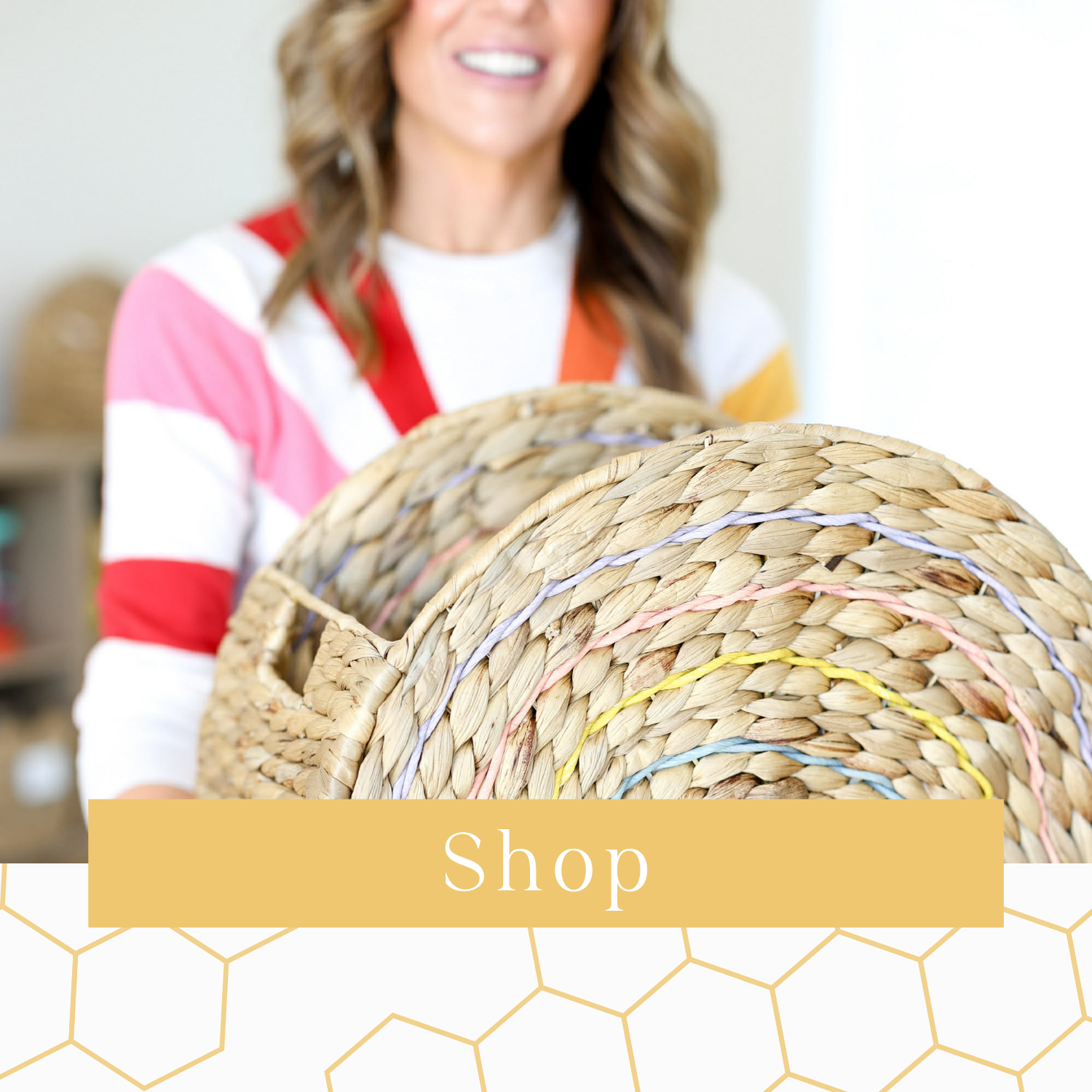 organizer holding a basket of toys playroom