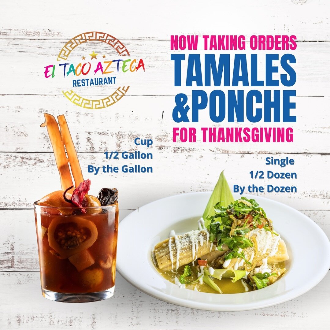 🎉 Ready to spice up your #Thanksgiving feast with a delightful twist? 🦃 Say hola to our mouth-watering #Tamales and heartwarming #Ponche! Whether you're craving a single cup of ponche, a delicious tamale, or ready to go big with a 1/2 gallon or ful