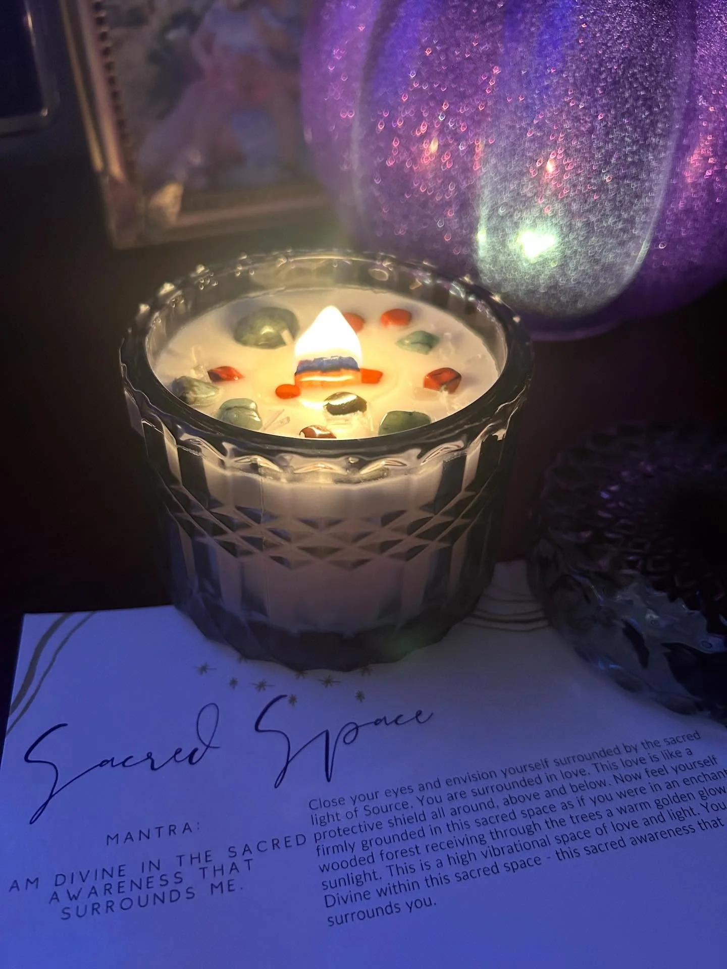 Need some Sacred Space Intention in my life 🥰💚 Infused with Selenite, Emerald, Red Jasper, Golden Sheen Obsidian, and smells like a beautiful Juniper &amp; Spruce Forest. What&rsquo;s not to like?! I&rsquo;ll be restocking this beautiful and lovely