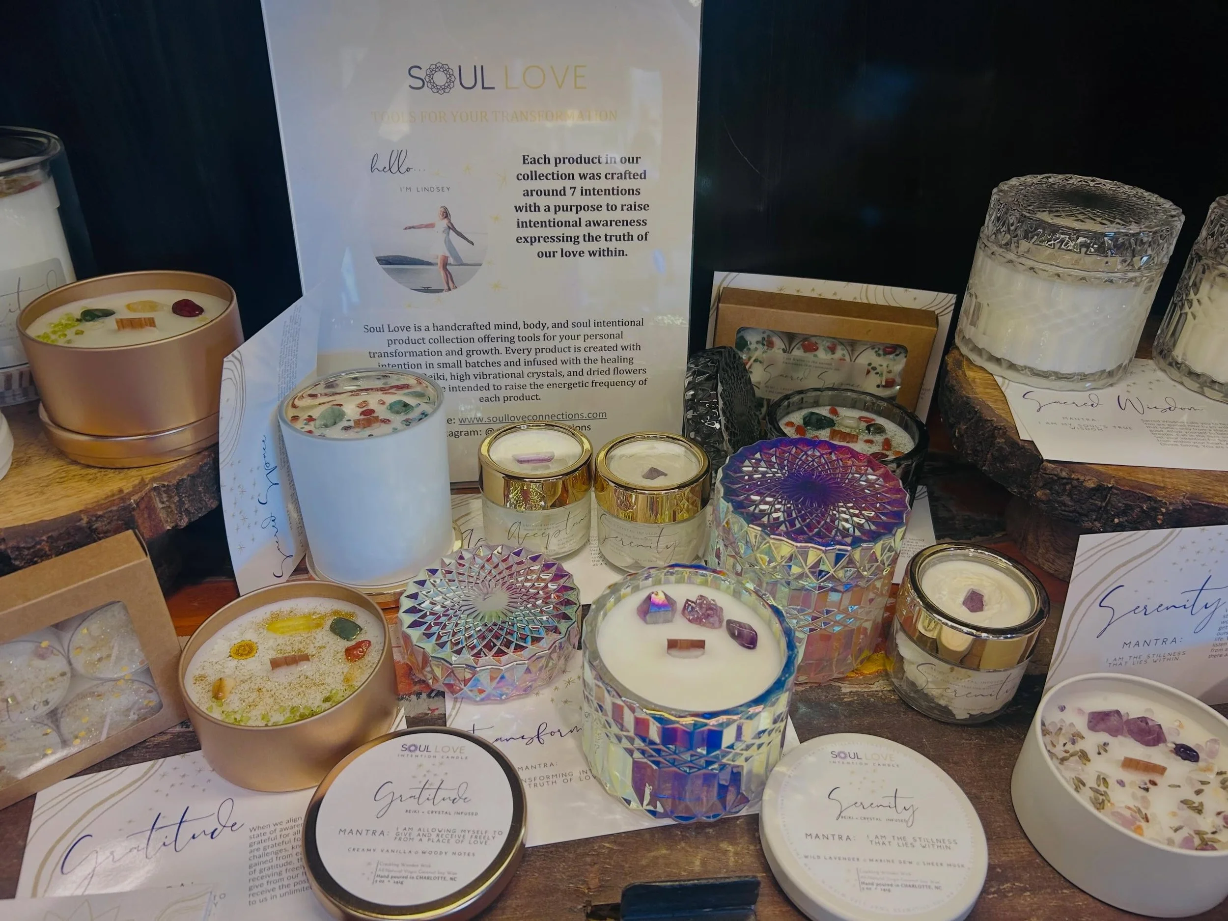 I&rsquo;m grateful to announce that Soul Love Intention @soulloveconnections candles can now be purchased at @sanctuary_imports Sanctuary Imports in Charlotte, NC! Head on out to Sanctuary Imports for all of your metaphysical needs - crystals, candle