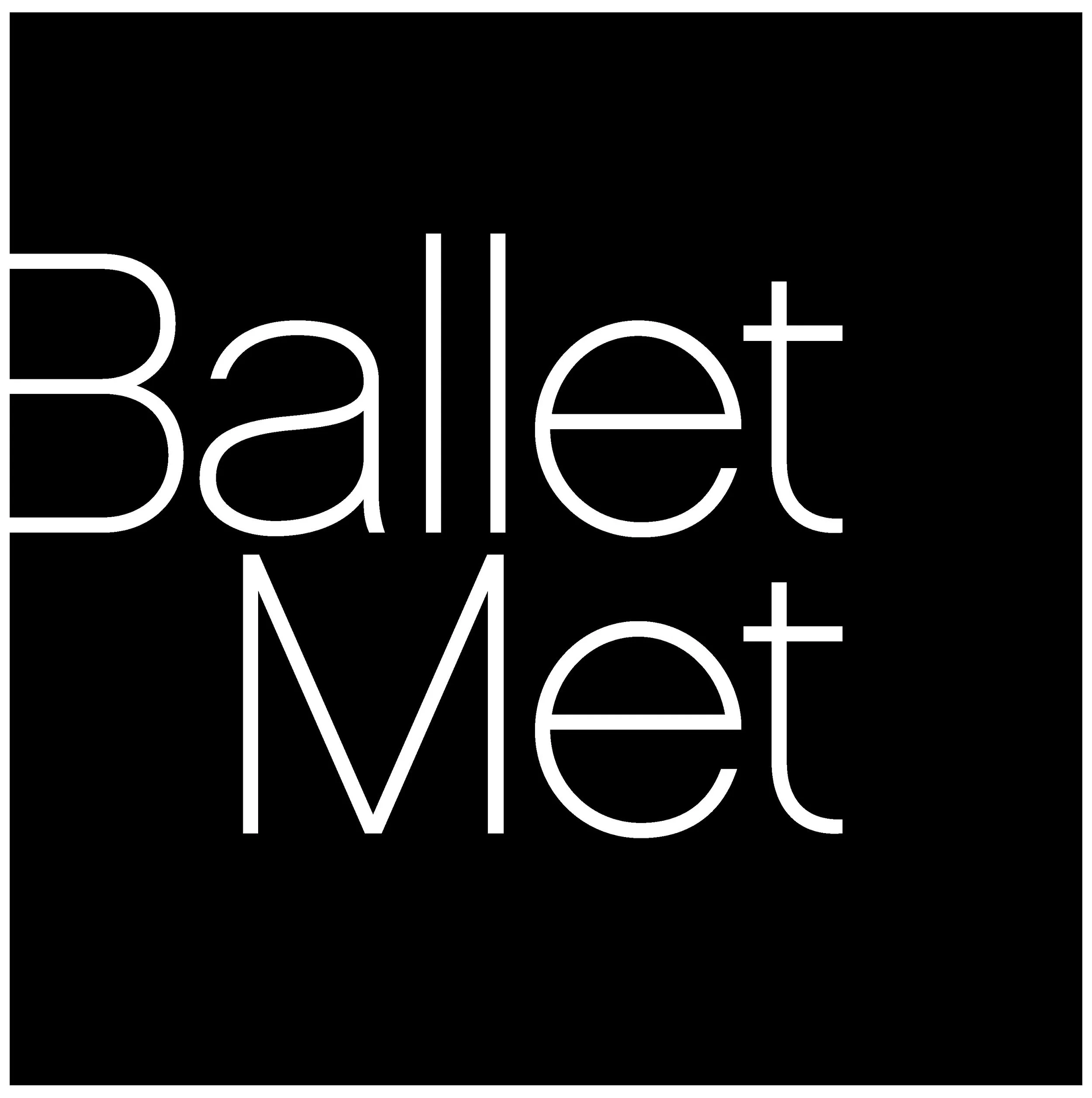 Black background with white text reading "Ballet Met" in a modern font.