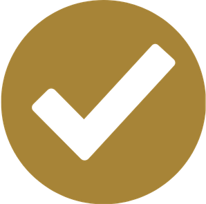 Gold circle checkmark icon representing insurance plan confirmation in Florida