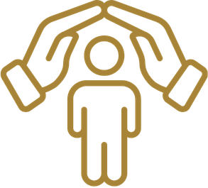 Gold hands icon representing life insurance protection in Florida