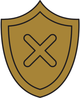 Gold shield icon with an X representing insurance coverage exclusions in Florida