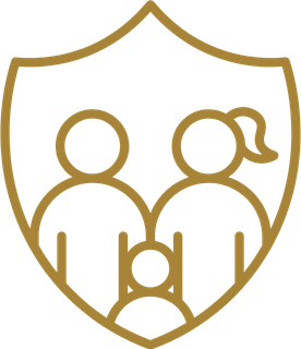 Gold shield icon representing insurance protection for families in Florida