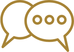 Gold speech bubble icon for Sawyer Health Solutions, a Florida health and life insurance brokerage offering plain-English guidance for health insurance, life insurance, and supplemental coverage options.