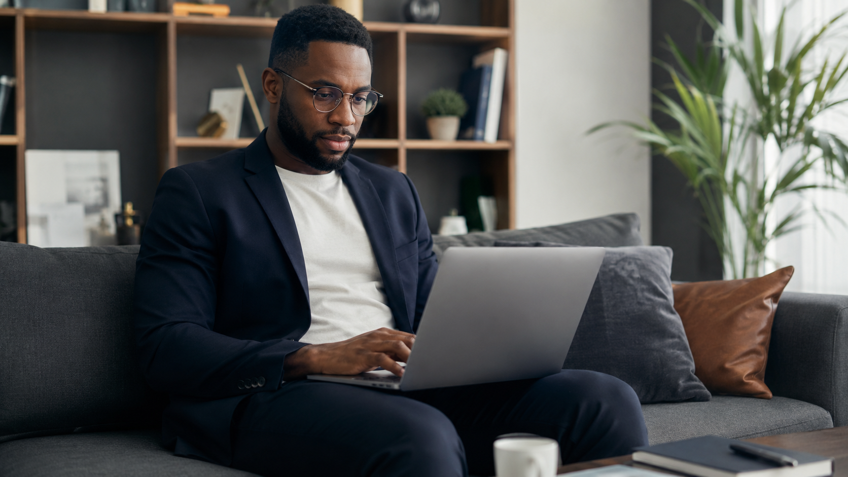 Professional using a laptop while comparing health insurance options with Sawyer Health Solutions, a Florida health and life insurance brokerage serving self-employed professionals and small business owners.