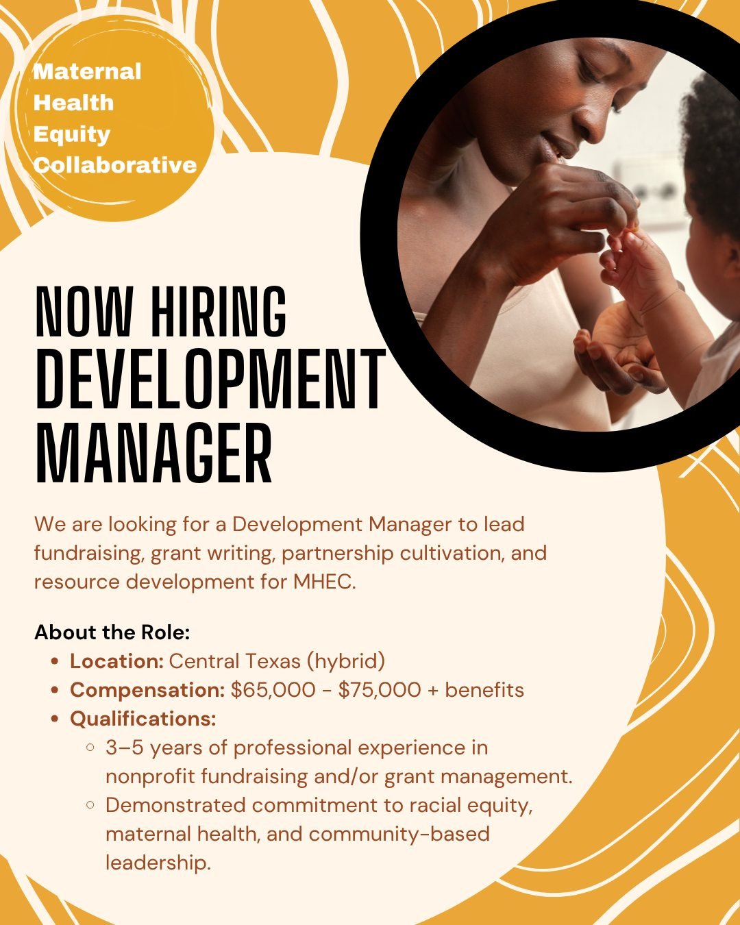 We're #Hiring a Development Manager to join our growing team in Central Texas! This role will lead fundraising, grant writing, partnership cultivation, and resource development for MHEC, and secure funding to sustain our core initiatives. 

Intereste