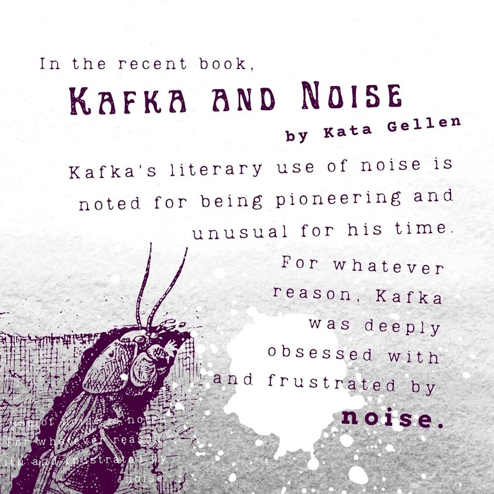 In the recent book, "Kafka and Noise" by Kata Gellen...