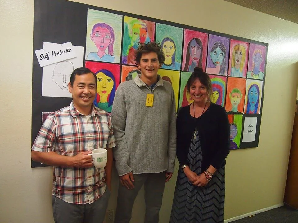 Alumni Myles with Sherry Risch and Donny Kim