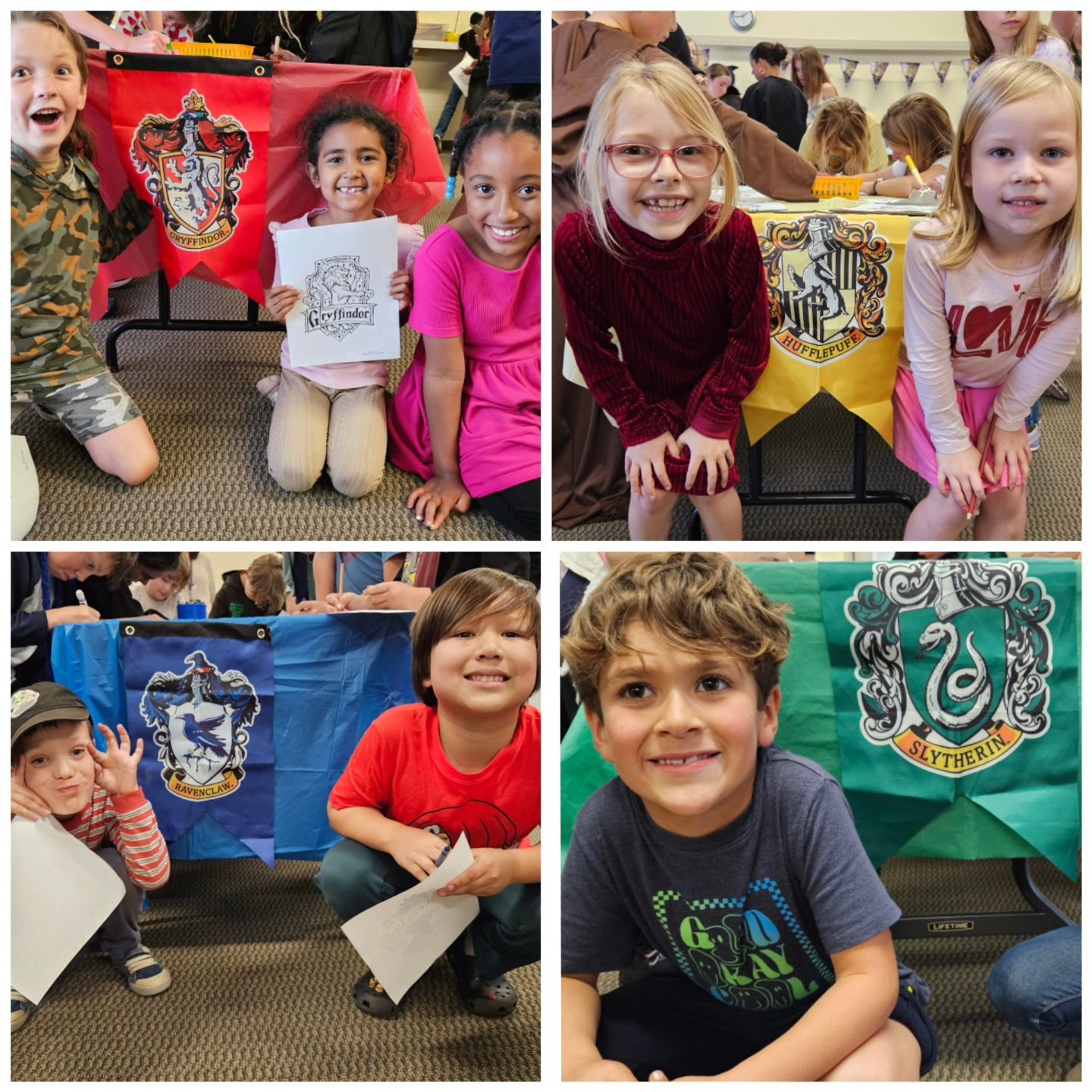 As the first graders continue to read Harry Potter and the Sorcerer&rsquo;s Stone, they joined Harry as he made his first journey to Hogwarts! Earlier this week, the students blindly sorted themselves into the 4 Hogwarts houses (Slytherin, Ravenclaw,