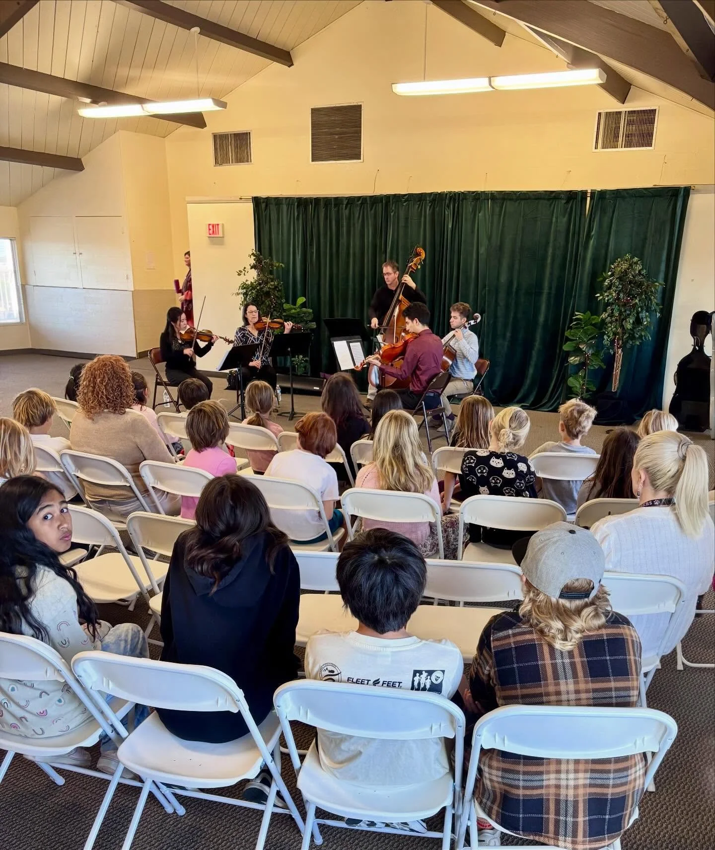🎻 A day filled with music and magic! 🎶
This week, our K&ndash;5 students had the incredible opportunity to experience a live performance by a string quartet from the San Diego Symphony. Through this interactive performance, students learned a littl