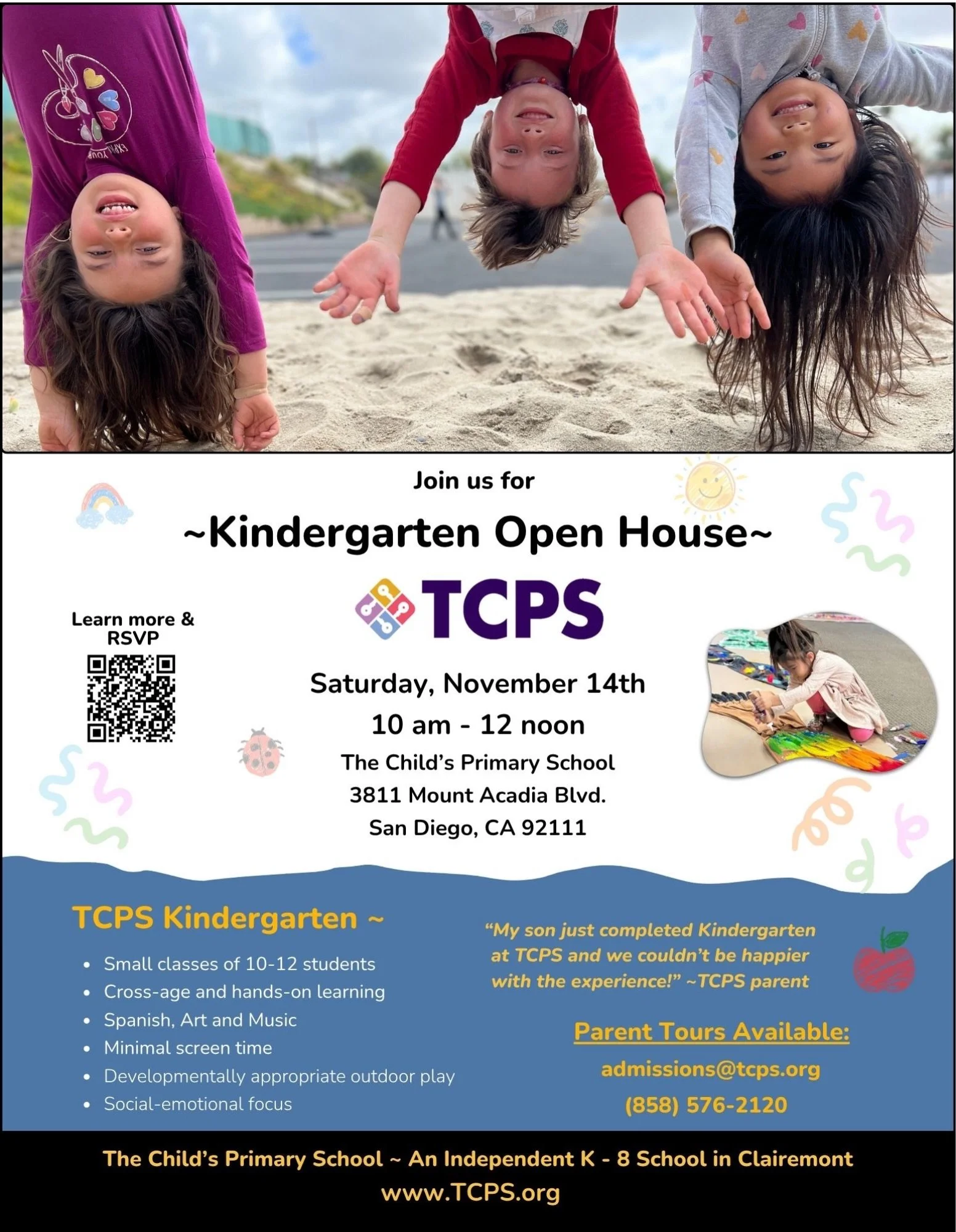 ✧ KINDERGARTEN OPEN HOUSE ✧

Curious about kindergarten at TCPS? 🍎 Join us on November 14 from 10 AM&ndash;12 PM for our Kindergarten Open House! RSVP link is in the bio! 

♡ Meet the teacher
♡ Explore our kindergarten classroom
♡ Discover all thing