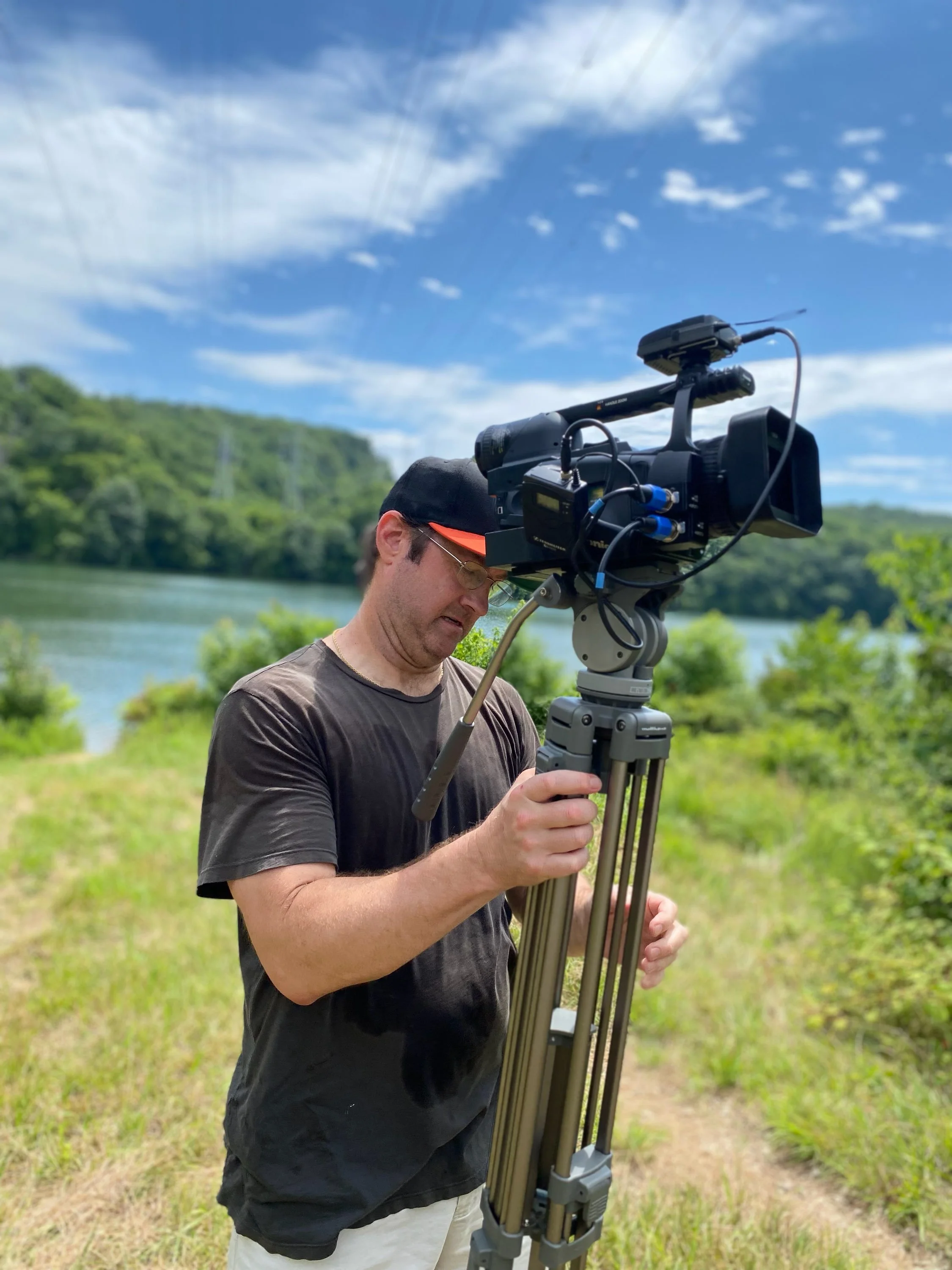 We chose the hottest day to hike one mile with all this equipment you don't see