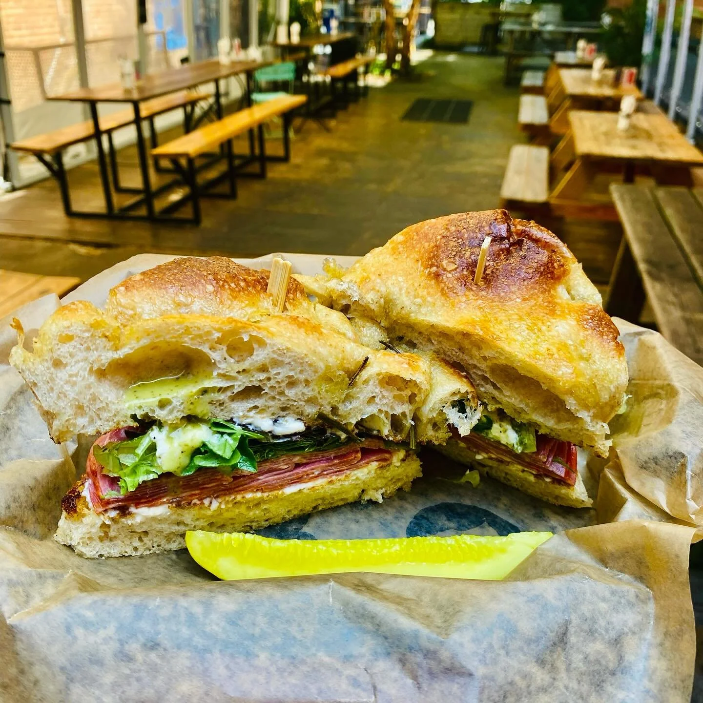 WE ARE OPEN 🇺🇸 Happy 4th everyone. We&rsquo;re open regular hours today, the perfect retreat for your 3 day weekend vibes. It&rsquo;s about time we introduce you to one of our latest (and most delicious) sandos &ldquo;IL GUSTOSO&rdquo; aka THE TAST