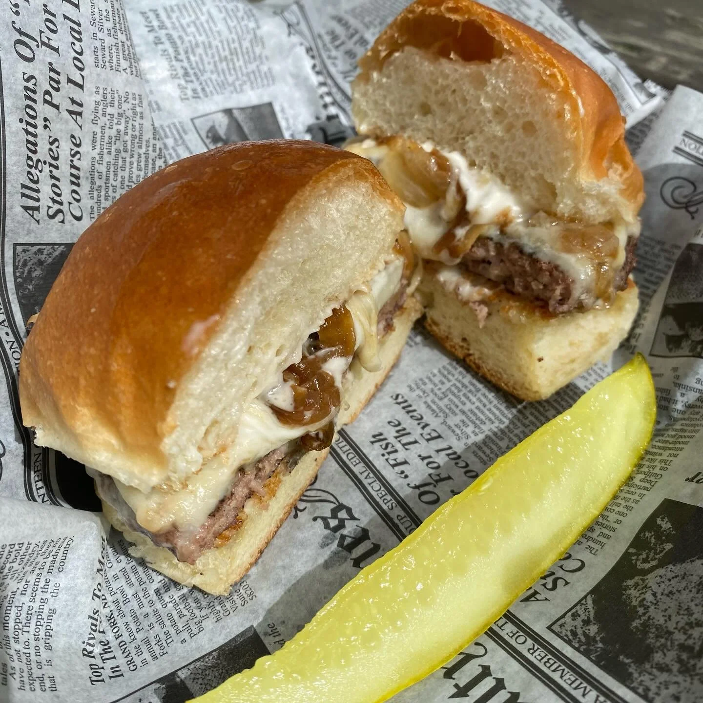 CAVS X BURGER NIGHT 🏀🍔 Ball Night &amp; Burger Night collide on this Monday. @cavs look to take a 2-0 series lead against the Raptors (7pm) while our Monday Burger Special is on point! French Onion Sauce, Caramelized Onions, Swiss Cheese &amp; Crun