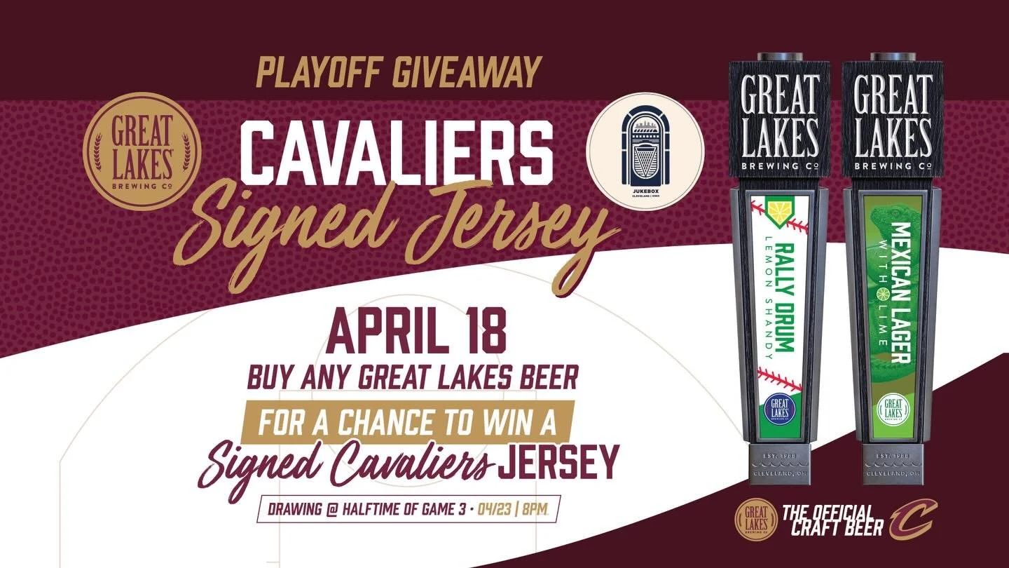 CAVS JERSEY GIVEAWAY 4/18 - 4/23 🏀 With the @cavs postseason about to get underway, we are THRILLED to announce a very special giveaway promo. Starting Sat 4/18 during Game 1 against the Raptors, every @glbc_cleveland purchase enters you to win a SI