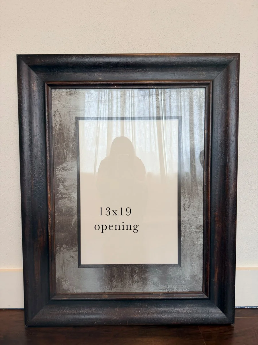 4.5” Rustic wood frame w/13x19 mat opening