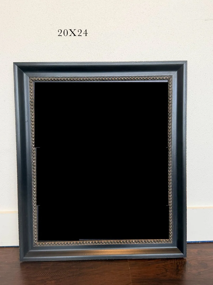 2.5” 20 x 24 black distressed w/beading