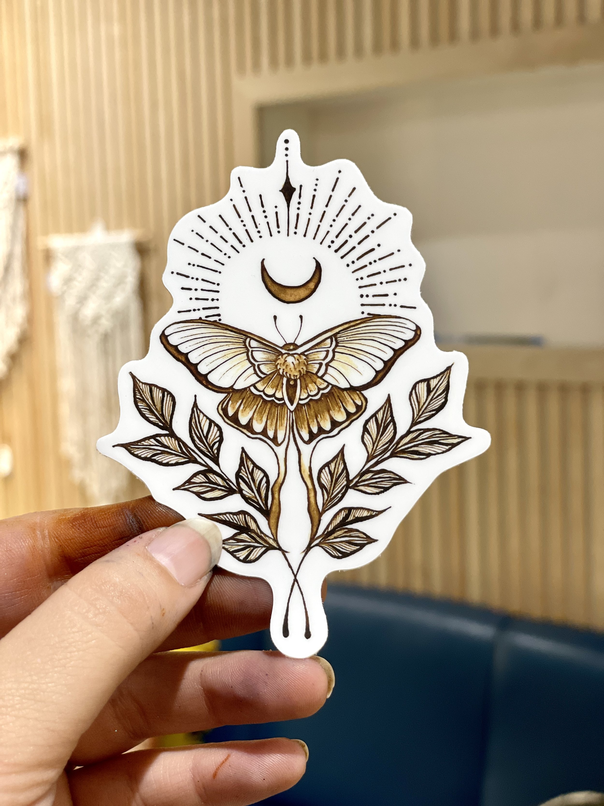 Henna Moth Sticker