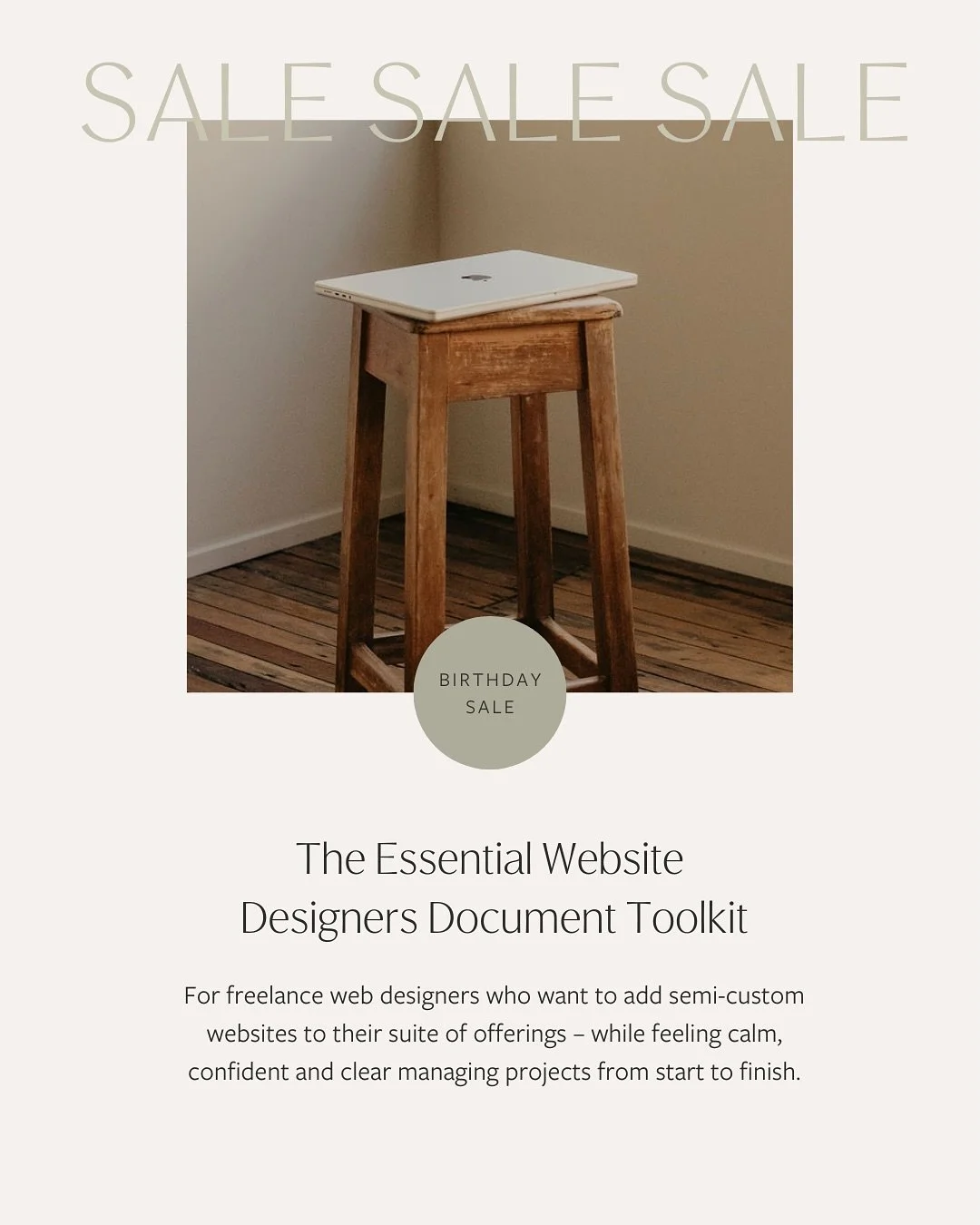 ✨ For my website designer friends &ndash; our birthday sale is happening on the website designer&rsquo;s document toolkit, too ✨

This toolkit has been made for freelance web designers who want to add semi-custom websites to their suite of offerings 