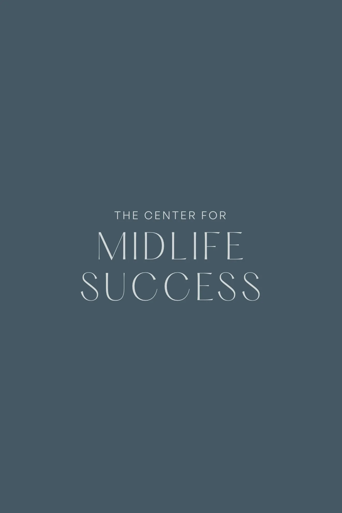 Center for Midlife Success secondary logo on a deep denim blue background, part of the brand identity designed by Alana Jade Studio.