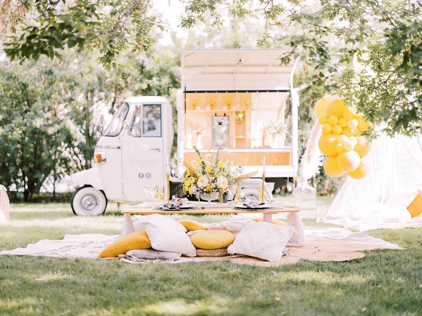 Yellow ~ the color that sparks joy, and brings a vibrant punch of happiness to any occasion. This styled picnic in the park was created with a lovely team of amazing vendors! Every person showed up to help me create and it was amazing!! Stay tuned fo