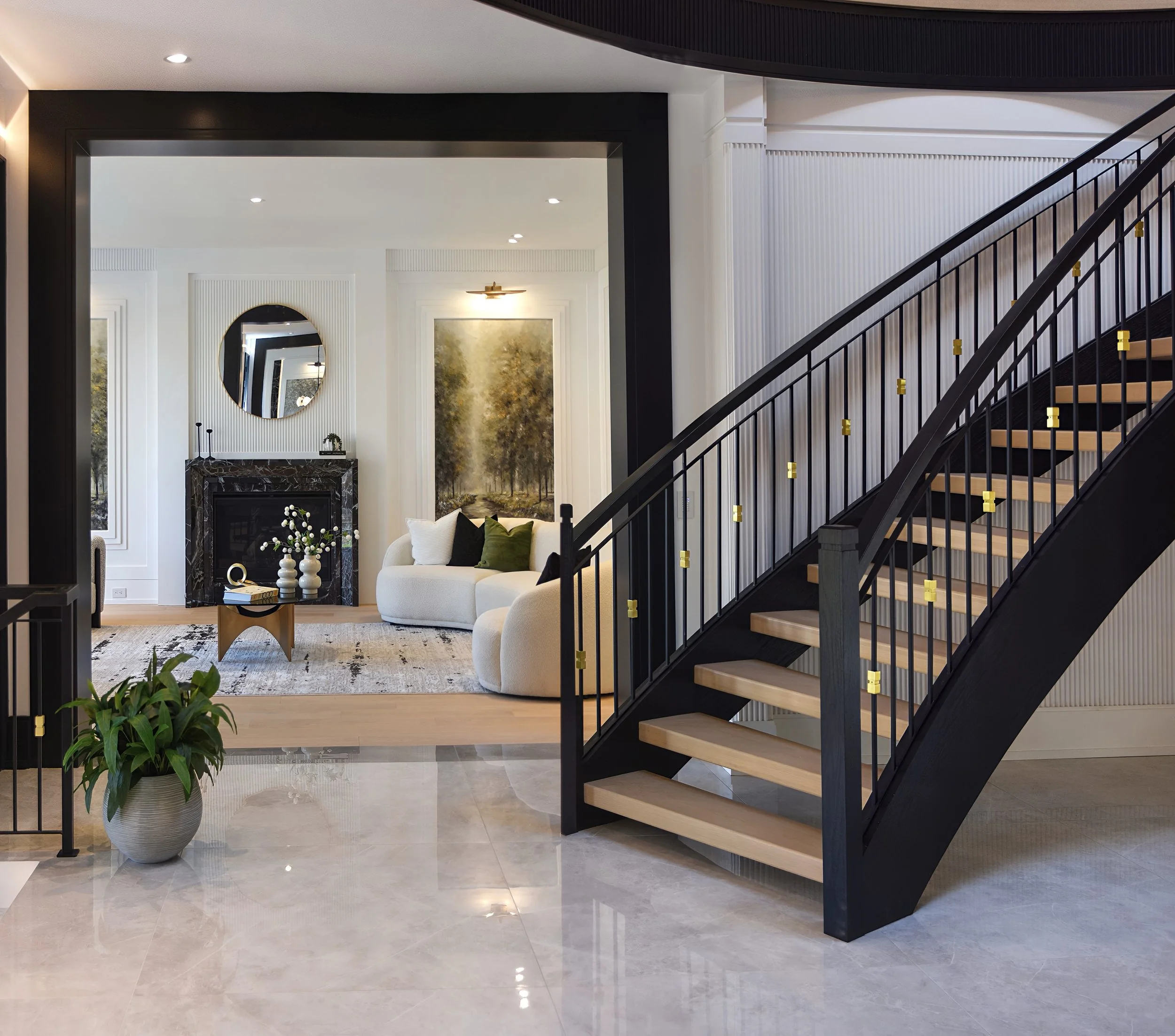 &bull;
A home should reveal itself gradually.

Even with the openness of the layout, every corner was designed to feel intentional, grounded, and calm &mdash; where contrast, proportion, and subtle details quietly shape the experience of the space. ✨