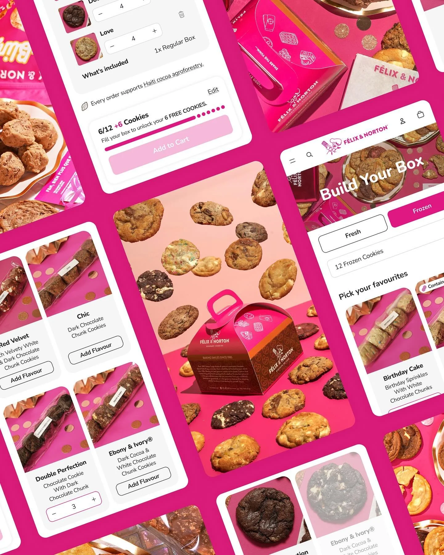 We teamed up with F&eacute;lix &amp; Norton to bring simplicity and style to building the perfect box of cookies &ndash; a bundle builder powered by FoxSell, with playfulness, purpose (s/o GoodAPI), and plenty of cookies baked into the experience.