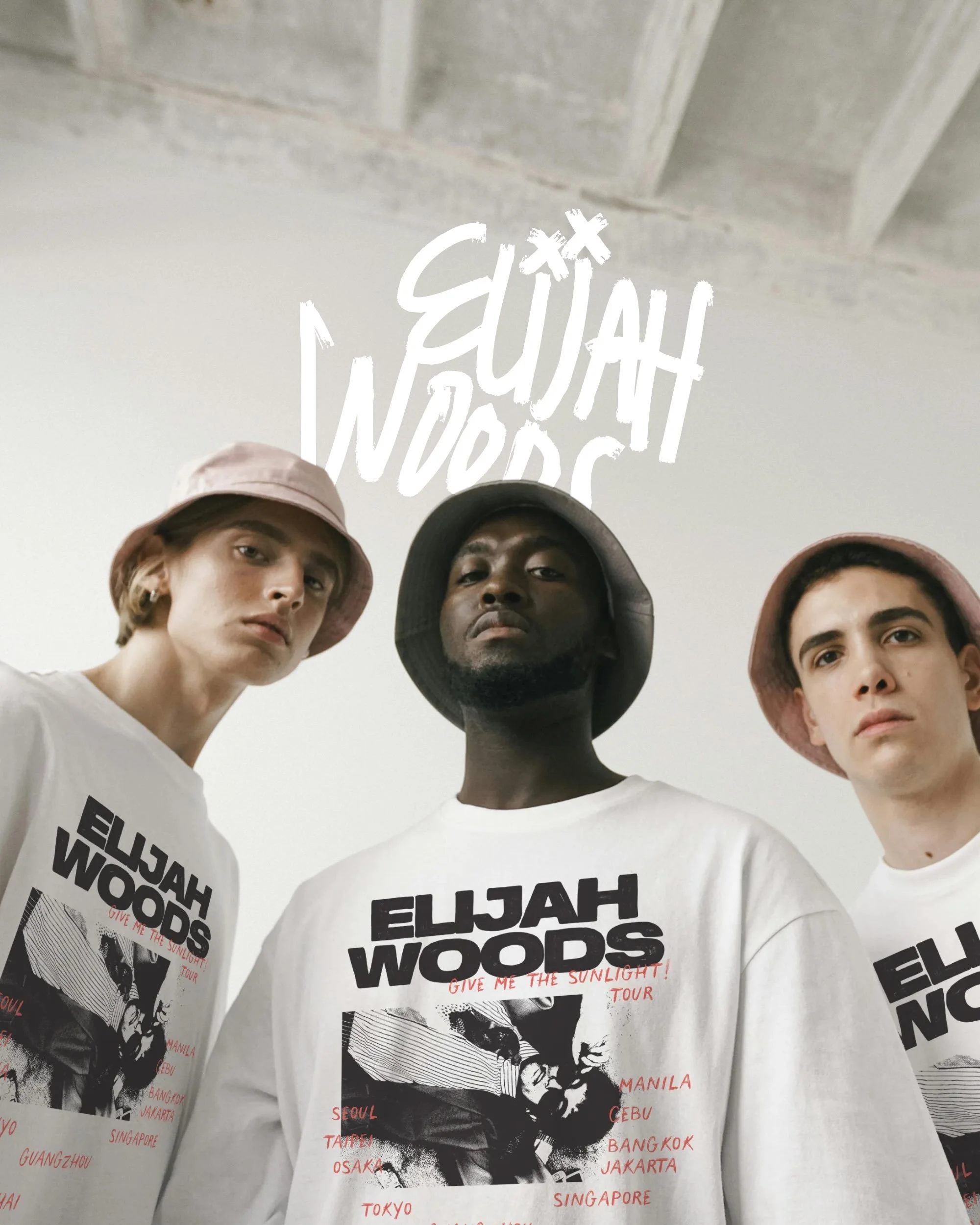 Another merch drop for Elijah Woods&rsquo; second Asia tour &ndash; vintage concert tee energy, hand-drawn illustrations, and a sun-drenched colour palette. Full case study on our website.