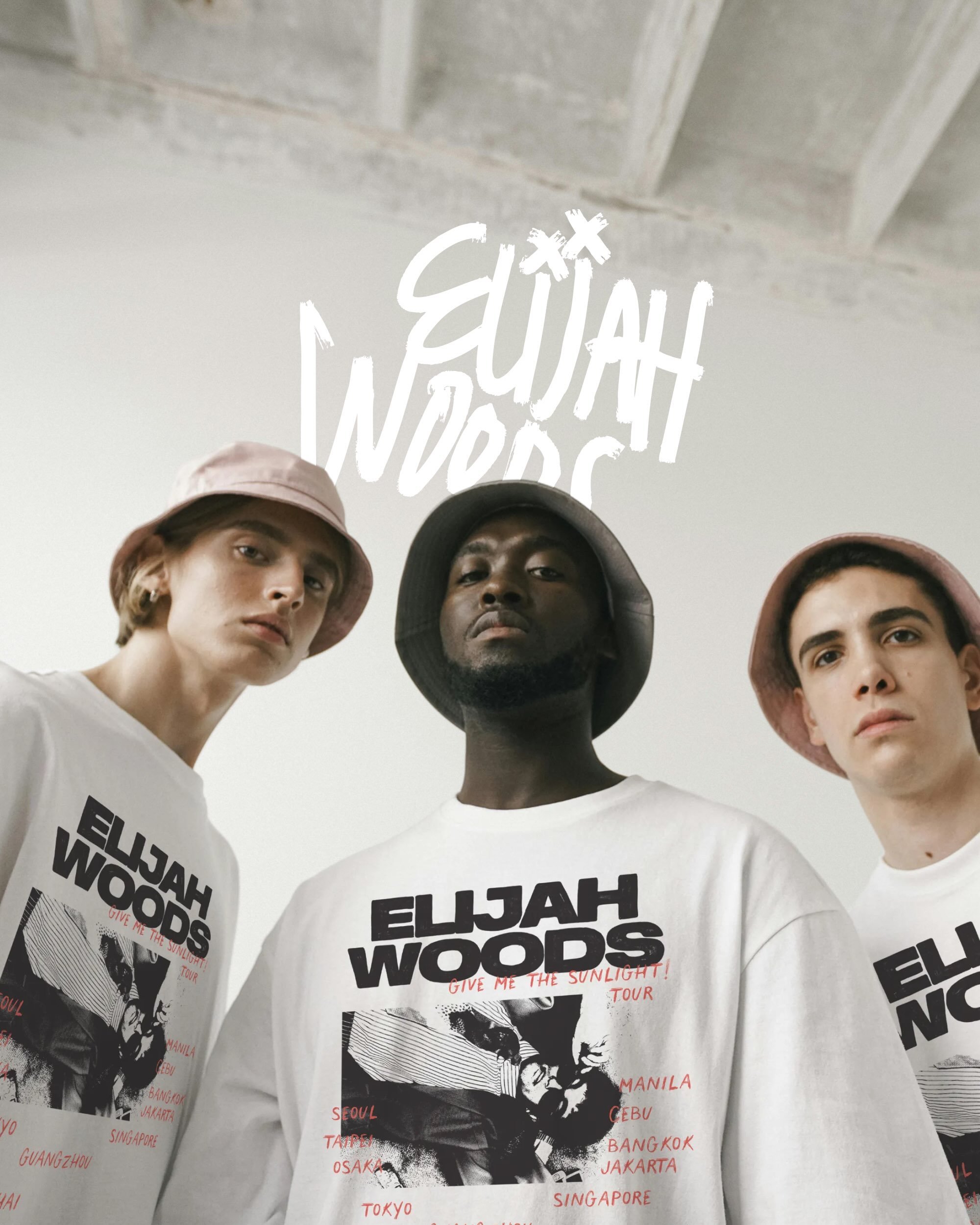Another merch drop for Elijah Woods&rsquo; second Asia tour &ndash; vintage concert tee energy, hand-drawn illustrations, and a sun-drenched colour palette. Full case study on our website.