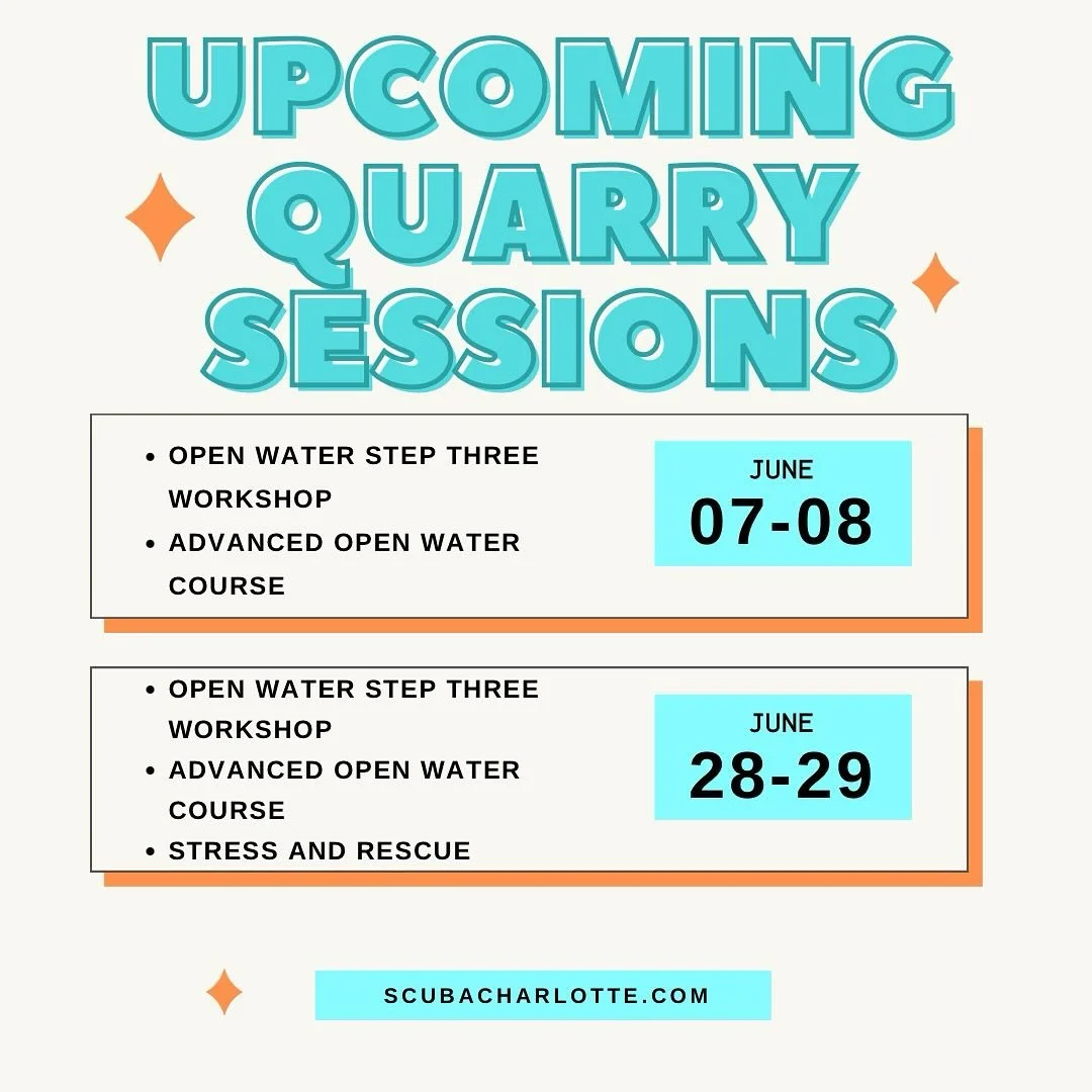 Join Scuba Charlotte for one of our many courses at the first quarry sessions of the year! See link in bio for more information and registration #scubaclt #scubashack #quarry