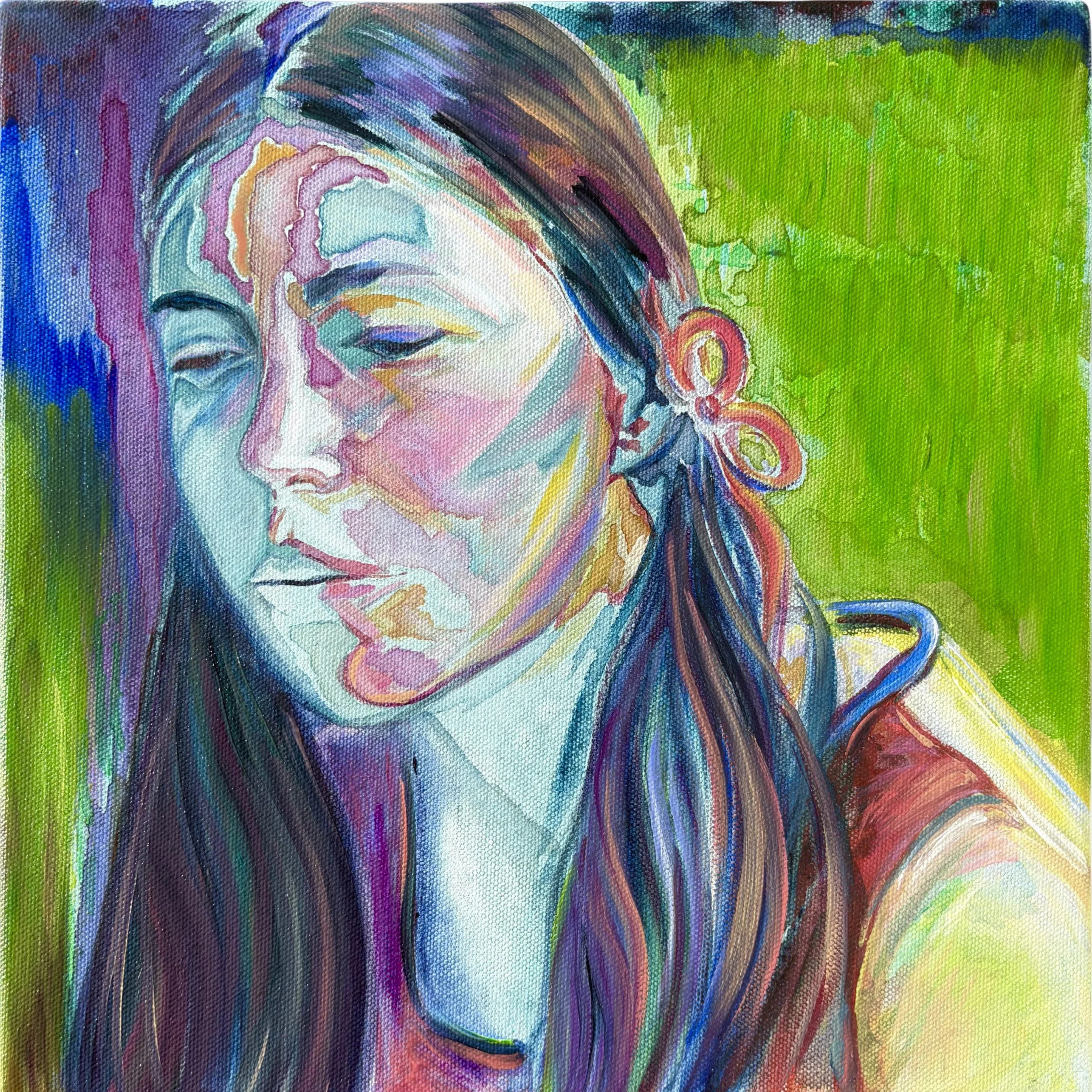 Liz | 2026 | Acrylic and Oil on Canvas | 14x14 Inches