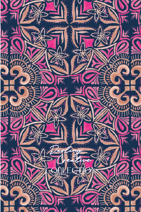 The traveller - orange and pink on navy