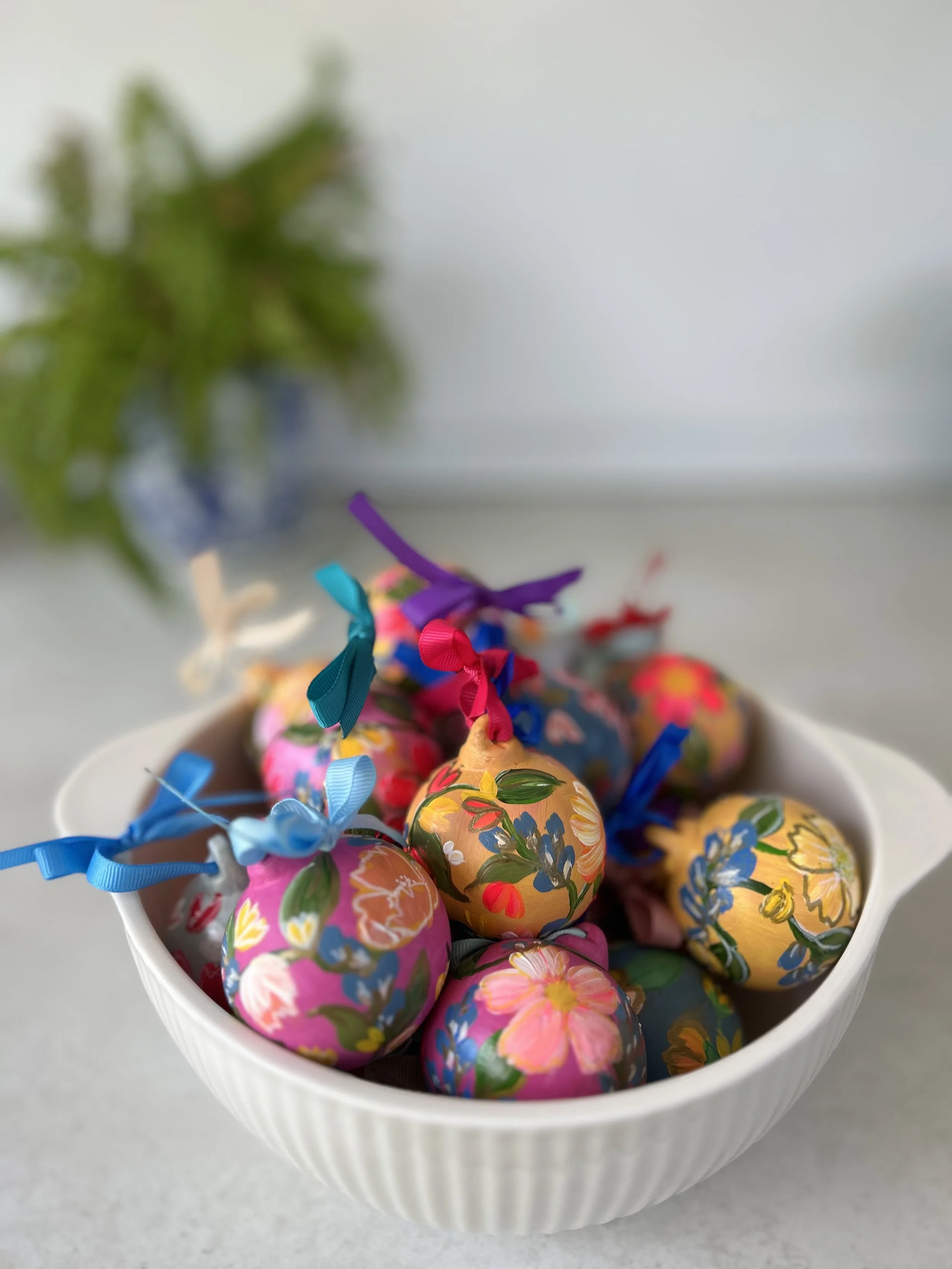 Handpainted ceramic bauble