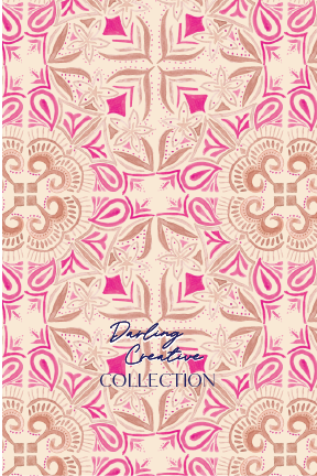The traveller - orange and pink on peach