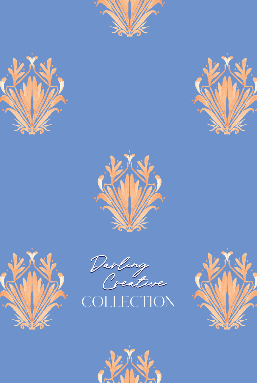 Sunburst - peach on periwinkle 