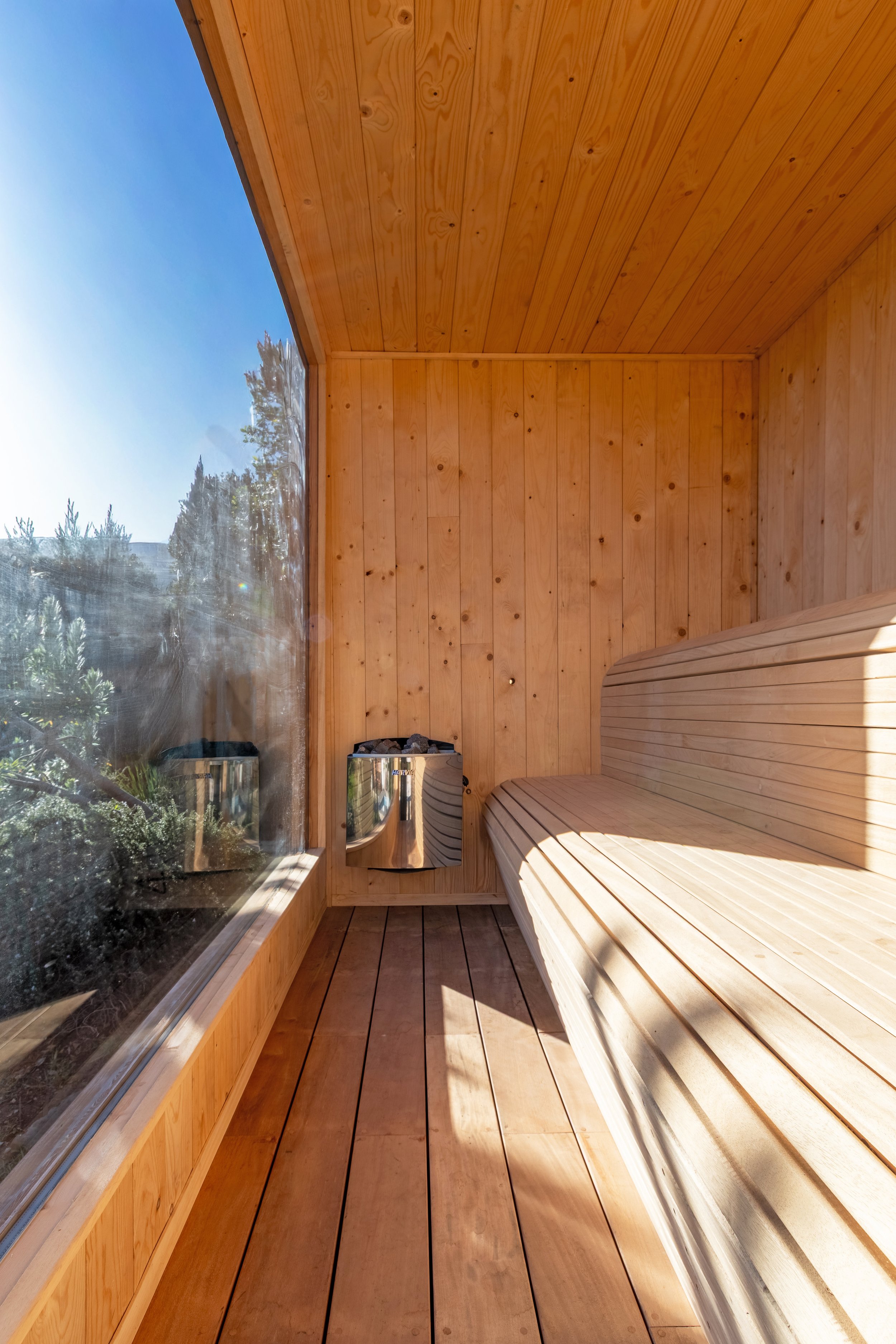 Contemporary luxury sauna design.