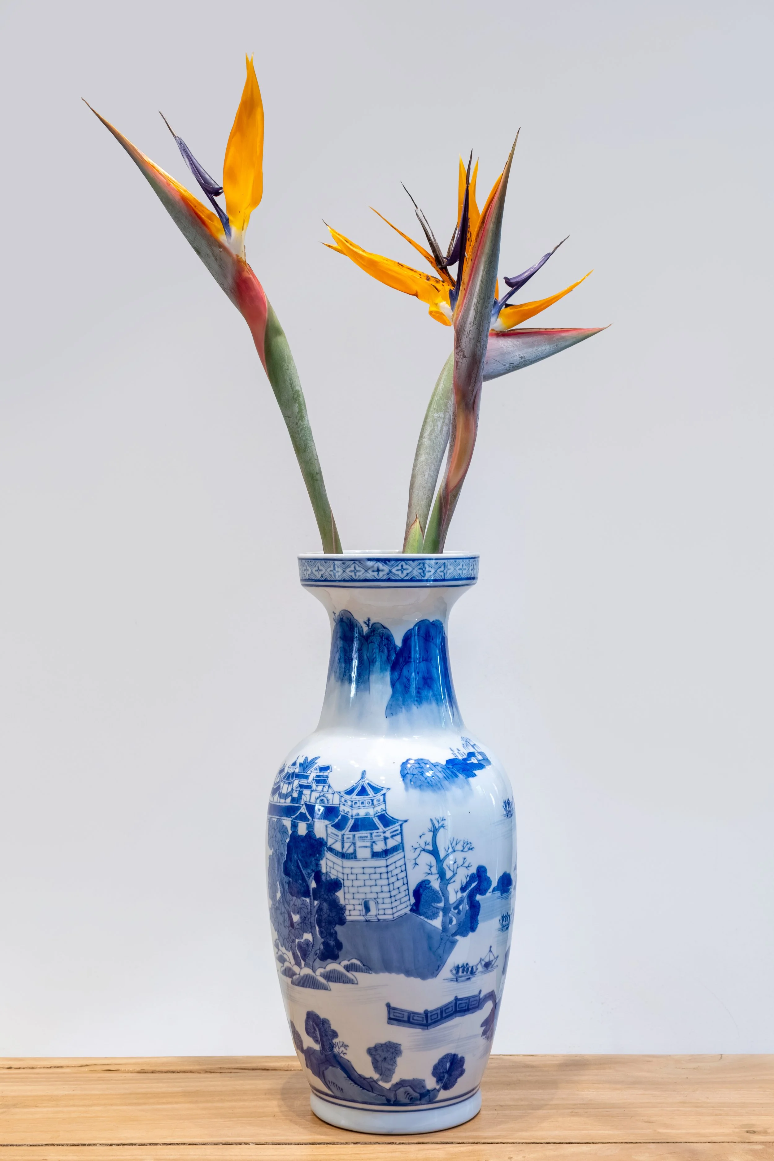 Large Chinese Delft Vase