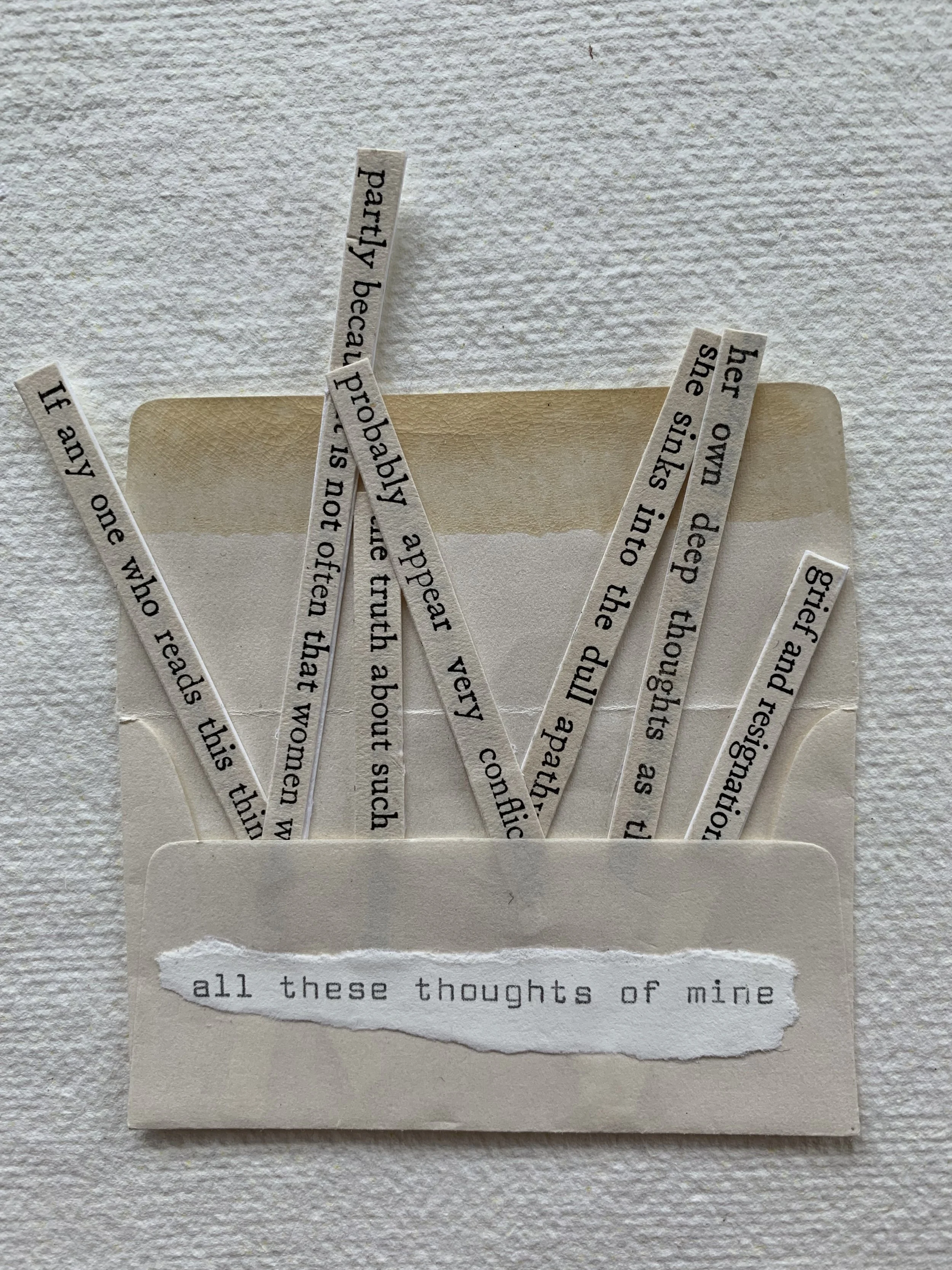 These thoughts - vintage envelope & found words