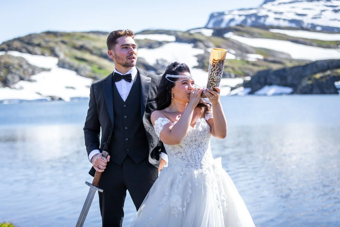 A sword, a horn, and a love story written in the old Norse way.

Viking weddings are one of our most requested ceremonies &mdash; and it is easy to see why. There is something deeply powerful about standing by a fjord, dressed in the attire of your a